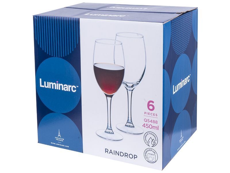 Набір келихів Luminarc Raindrop 450 мл 6 шт X25L фото